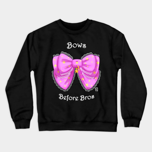 Bows Before Bros (pink variant) Crewneck Sweatshirt by Kagekabuki